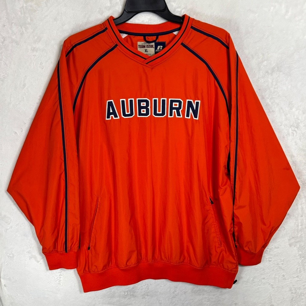 Vintage Russell Athletic Team Issue‎ Auburn Orange Windbreaker Jacket XL College